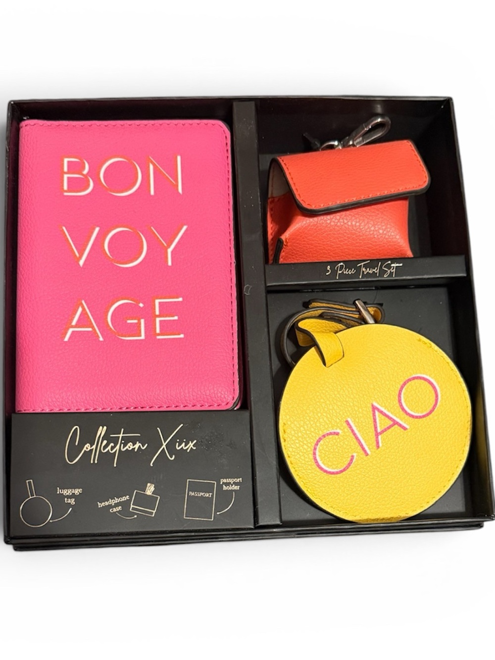 Bon Voyage New  Pink Passport Holder & Travel Accessory Set